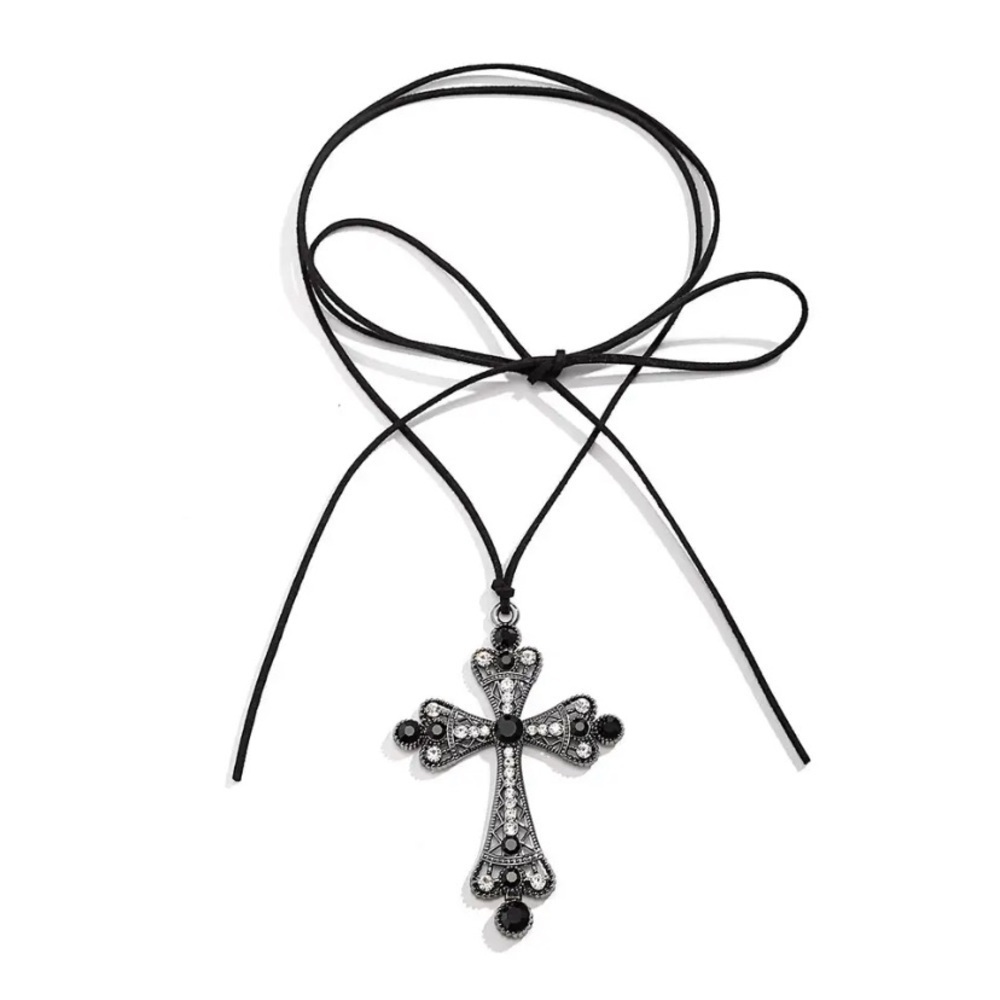 Boho CROSS necklace w prairie/western/free people/spell Gypsy vibe
